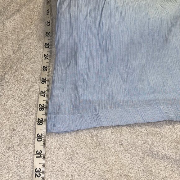 The Native One Pants Light Blue Crepe Pleats Very Wide Leg Elastic Waist Wms M - Picture 11 of 12